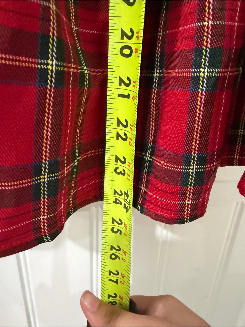 NWT Vici Red Plaid Mini BabyDoll Dress with Black Bow-Small - Picture 9 of 9